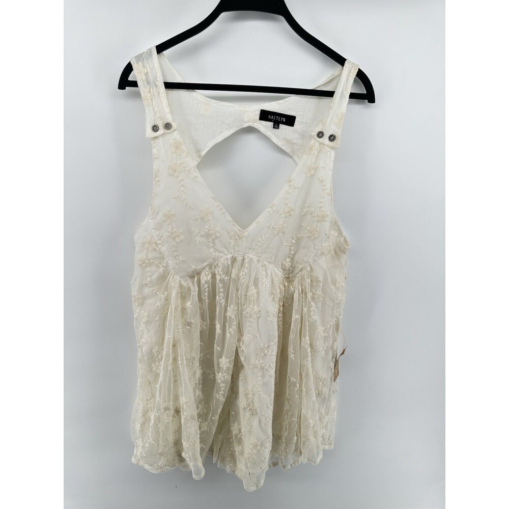 Kaitlyn Lace Embroidered Overall Romper Size Large